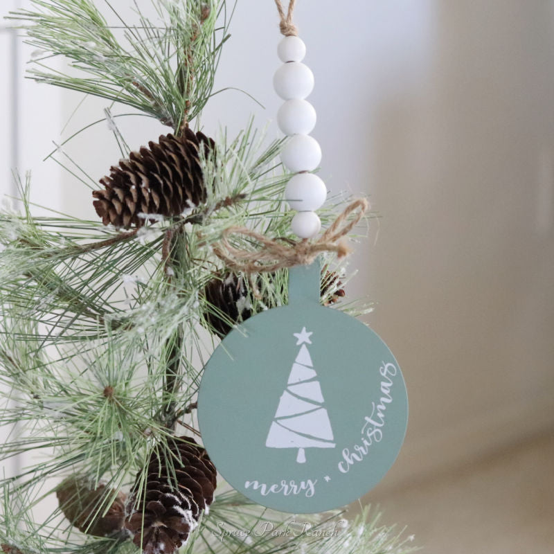 Beaded Tree Disc Ornament