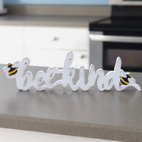 Bee Kind Wood Cutout Sign