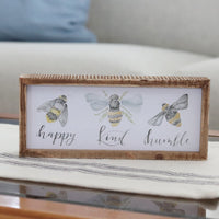 Happy Kind Humble Bee Inset Box Sign