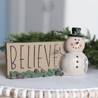 Believe Snowman Shelf Sitter