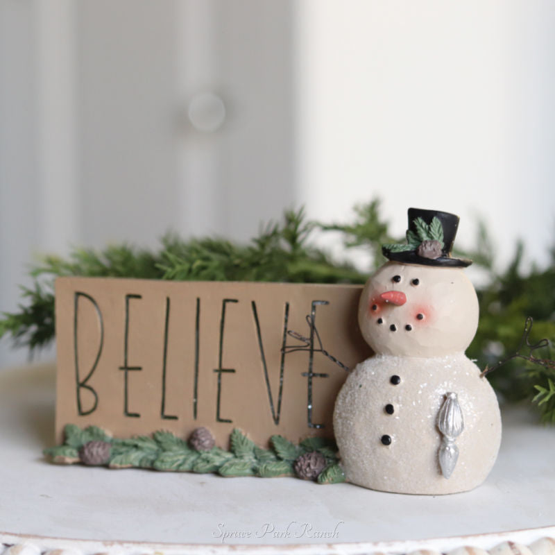 Believe Snowman Shelf Sitter