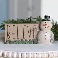 Believe Snowman Shelf Sitter