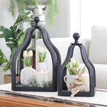 Black Wood Open Lantern