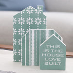 Decorative Wood Block House Set