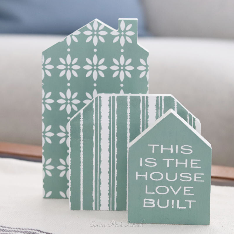 Decorative Wood Block House Set