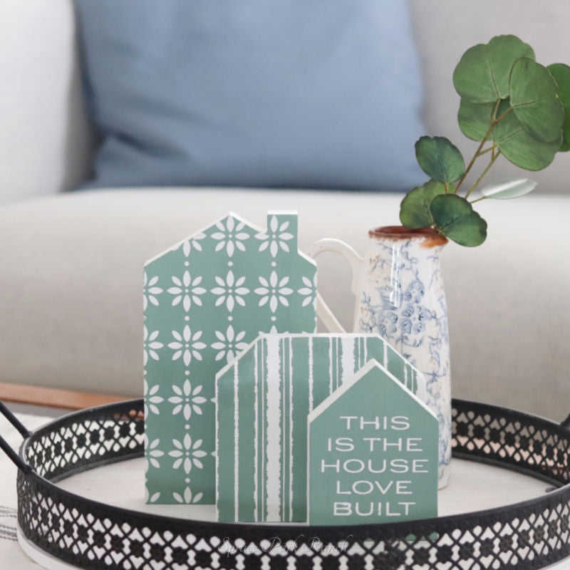Decorative Wood Block House Set