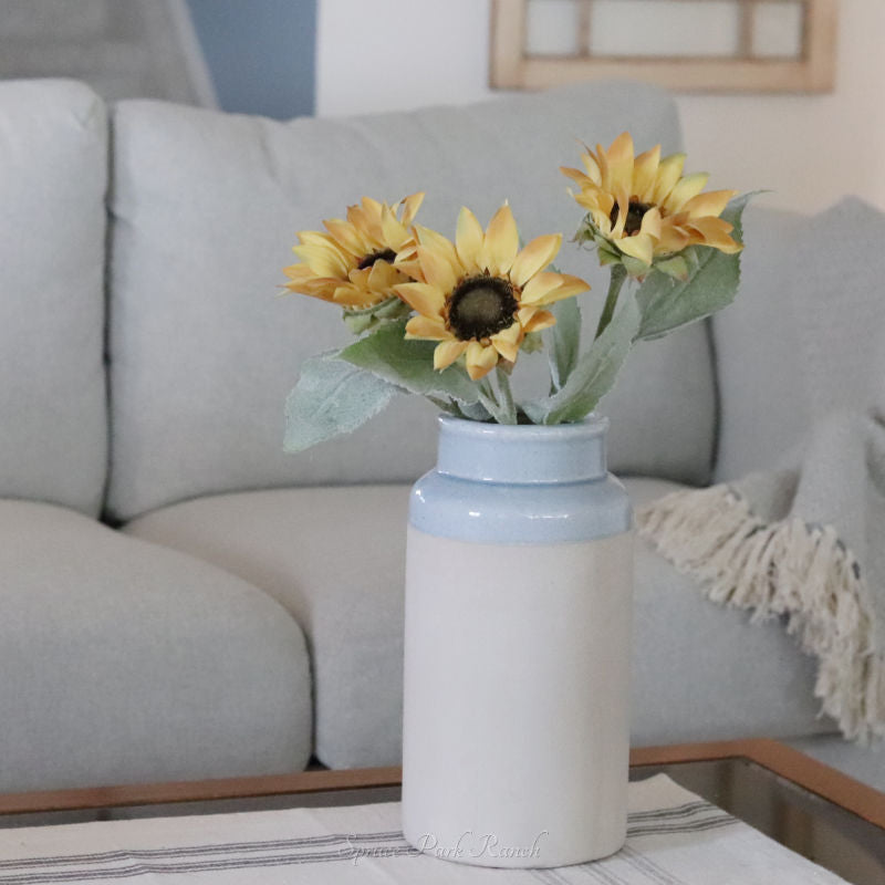 Natural and Light Blue Glazed Vase