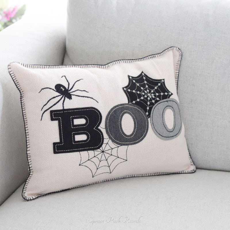 Embroidered BOO Pillow