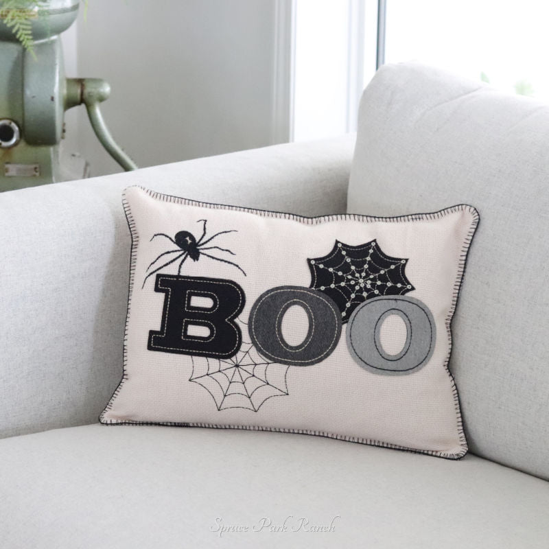 Embroidered BOO Pillow