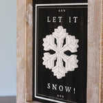 Reversible Wood Boo and Snow Sign