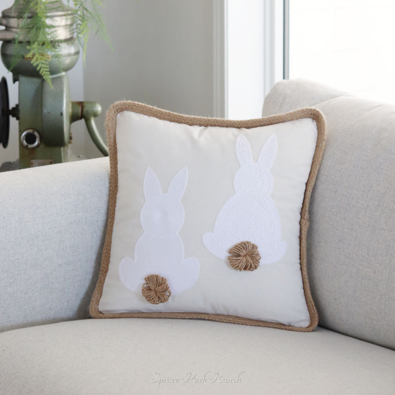 Embroidered Bunny Pillow