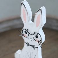 Wood Cutout Bunny on Stand