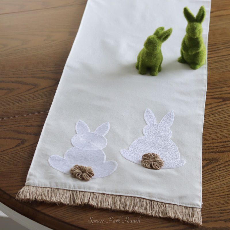 Embroidered Bunny Table Runner
