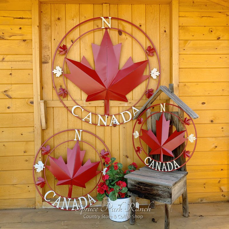 Maple Leaf Metal Compass Canada
