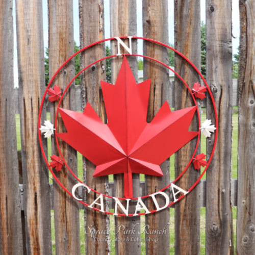 Maple Leaf Metal Compass Canada