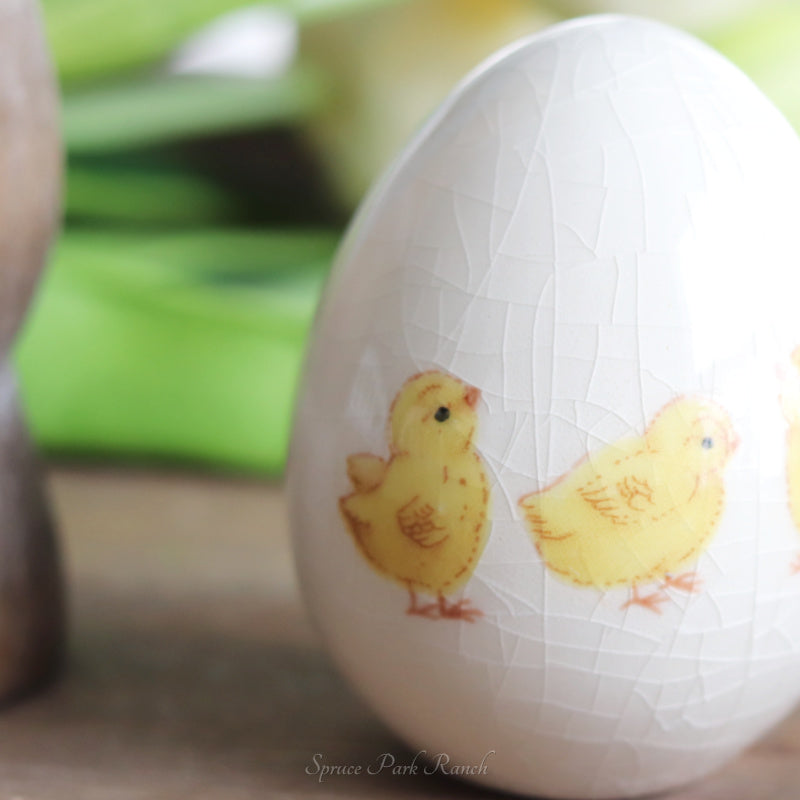 Ceramic Baby Chick Crackle Egg