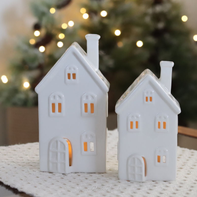 Ceramic House Tealight Holder Spruce Park Ranch