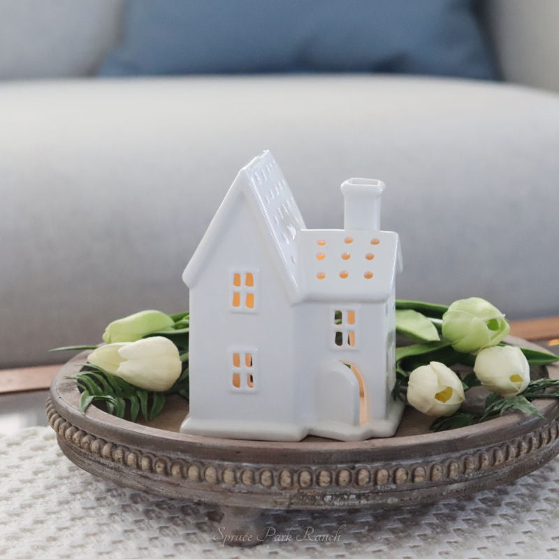 Ceramic Farmhouse Tealight Holder