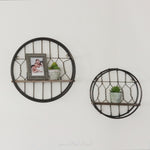 Wood and Metal Circular Shelf