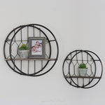 Wood and Metal Circular Shelf