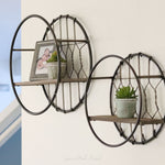 Wood and Metal Circular Shelf