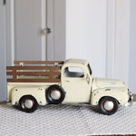 Metal Truck Fenced Bed Planter Cream