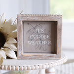 Reversible Wood Boo Cuddle Weather Sign