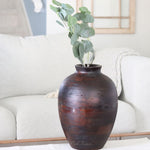 Dark Mango Wood Pot Bellied Vase