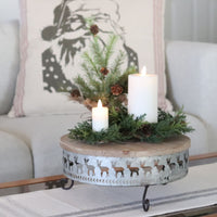 Wood and Metal Deer Cutout Table Tray