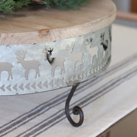 Wood and Metal Deer Cutout Table Tray