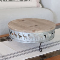 Wood and Metal Deer Cutout Table Tray