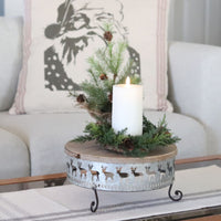 Wood and Metal Deer Cutout Table Tray