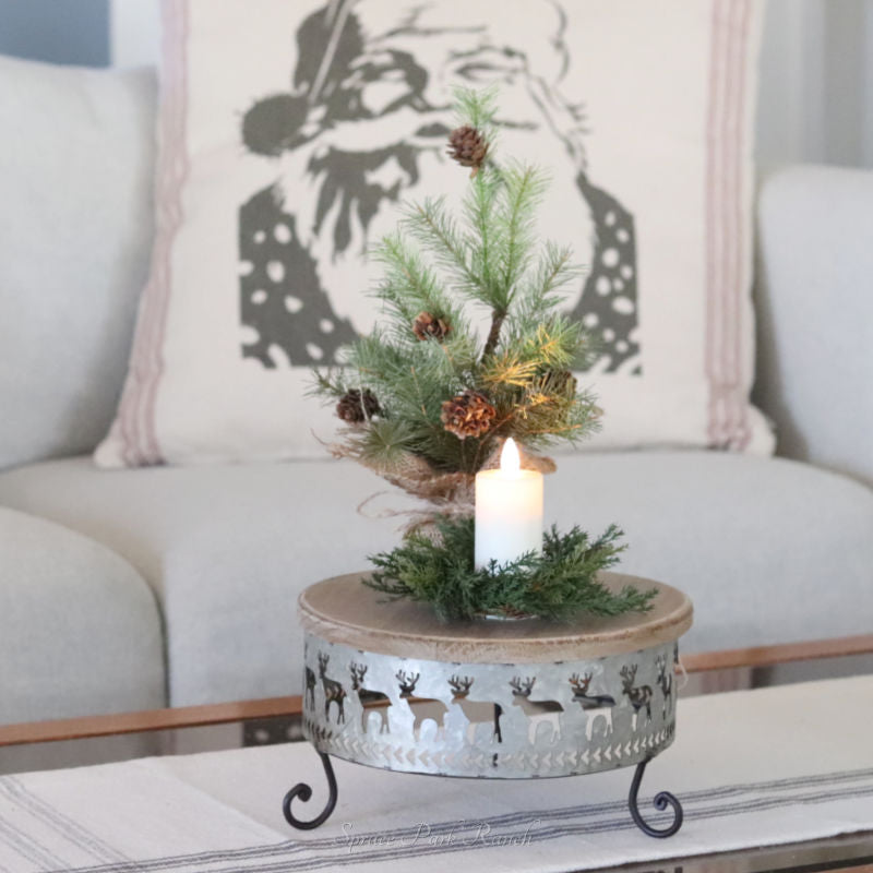 Wood and Metal Deer Cutout Table Tray
