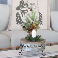 Wood and Metal Deer Cutout Table Tray