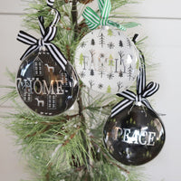 Black and Green Glass Disc Tree Ornament