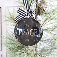 Black and Green Glass Disc Tree Ornament