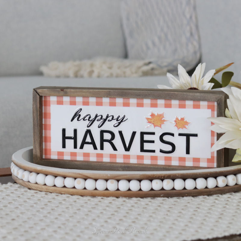 Embossed Plaid Harvest Sign