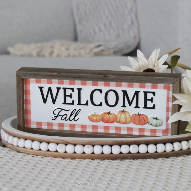 Embossed Plaid Harvest Sign