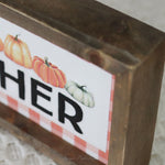 Embossed Plaid Harvest Sign