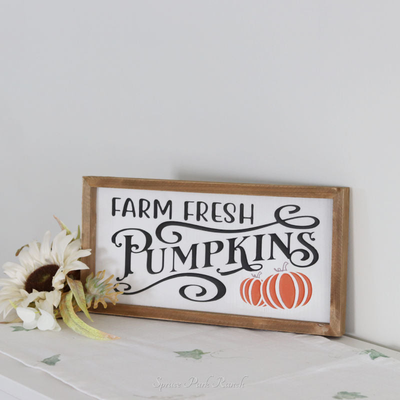Engraved Farm Fresh Wood Harvest Sign