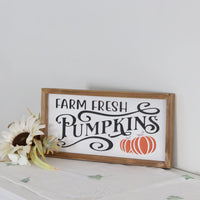 Engraved Farm Fresh Wood Harvest Sign