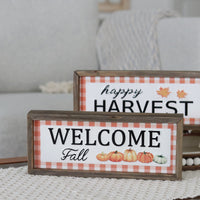 Embossed Plaid Harvest Sign