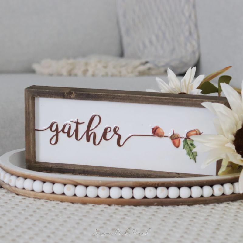 Embossed Harvest Sign