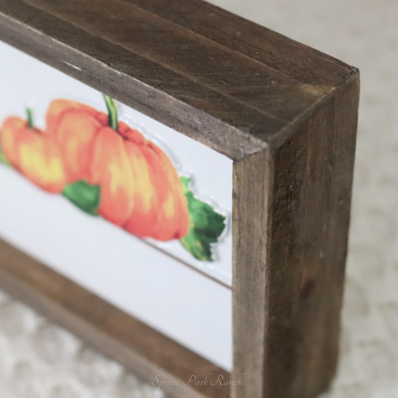 Embossed Harvest Sign