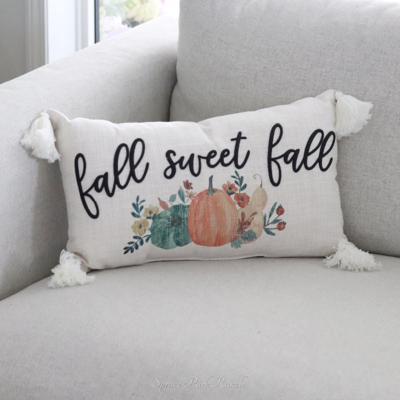 Fall Sweet Fall Harvest Tassel Pillow