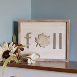Reversible Wood Cutout Fall and Boo Framed Sign