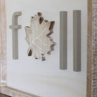 Reversible Wood Cutout Fall and Boo Framed Sign