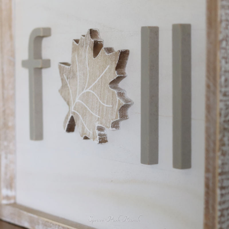 Reversible Wood Cutout Fall and Boo Framed Sign