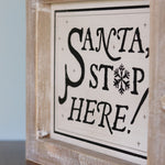 Reversible Wood Fright and Santa Sign