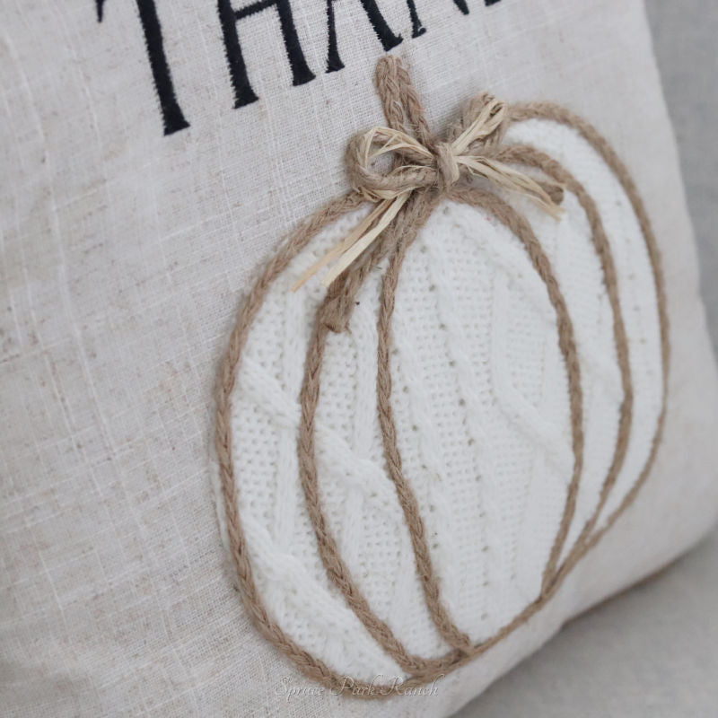 Give Thanks Pumpkin Pillow
